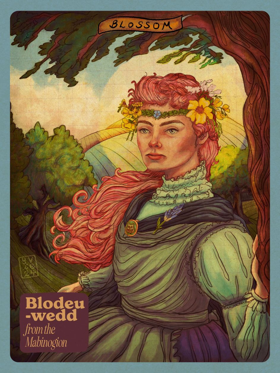 Blodeuwedd - the flower deity from the Welsh mythology.