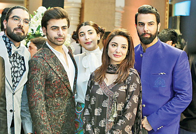 Yasir Hussain, Farhan Saeed, Urwa Hocane, Sarwat Gillani and Noor Hassan Rizvi at the LSA Nominee Reveal event.  